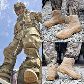 Large size combat training boots men's high-top security shoes black tactical boots high-top anti-collision army fan shoes tooling shoes