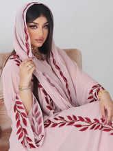 New Arabian Traditional Women's Two-Piece Embroidered Chiffon Hijab Dress Set Elegant Luxury Muslim Ladies Clothes