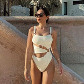 2023 new thin swimsuit female cross-border Amazon European and American solid color  cross-border foreign trade