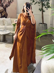 Brown Elegant Neck Sheath Dress
