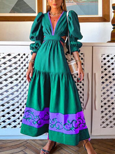 ملابس نسائية أوروبية وأمريكية جديدة لربيع وخريف 2022 فستان بفتحة رقبة على شكل حرف V ومزاج عصري