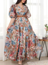 Vintage Print Belt Dress