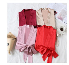 Summer Chinese Bride Wedding Robe Satin Sleepwear Women Nightgown Sexy Nightdress Lady Kimono Bathrobe Gown Negligee