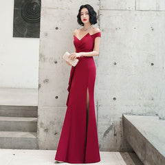 Toast clothing bride 2022 new red high-end sense one-shoulder fishtail light luxury niche high-end evening dress skirt women