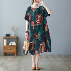 شوت سبوت 2022 فستان صيفي من القطن والكتان على الطراز الكوري القديم