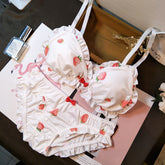 مجموعة حمالة صدر يابانية لطيفة وحلوة بدون حلقة مثلثة من الفولاذ وأذن خشبية مريحة ورقيقة ومثير للفتيات