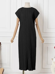 ZANZEA Women Elegant Dresses Solid Round Neck Short Sleeve Long Dress Fashion Holiday Casual Loose Ladies Vestido Plus Size