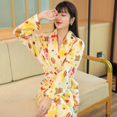Coral fleece nightgown women's autumn and winter thickened mid-length flannel pajamas nightdress two-piece set warm bathrobe