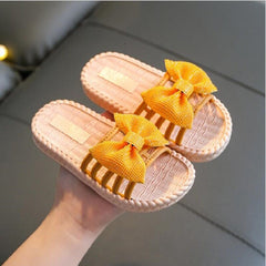 New Summer Girls Sandals Slides Kids Beach Sandals Pleated Ruffles Sweet Kids Slippers for Bath Swimming Indoor Outdoor