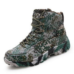 Fashion Men Boots Outdoor Casual High-cut Army Boots Large Size 39-47 Men Hiking Shoes Military Combat Boots Men Sports Shoes Non-Slip Wear-Resistant