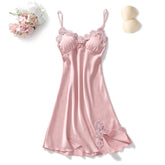 Sexy Sleeveless Sling Pajamas Summer Women's Gathering Satin Chiffon Pajamas V-neck Halter Nightgown Casual Nightdress Pajamas
