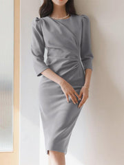 فستان ZANZEA النسائي المثير ذو قصة ضيقة فستان صيفي متوسط الطول للحفلات للسيدات فساتين مكتب متينة أنيقة للعمل OL Vestido رداء قفطان نسائي