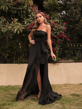 Spring/Summer 2022 new European and American cross-border fashion mesh panels sexy bandeau trailing dress evening dress