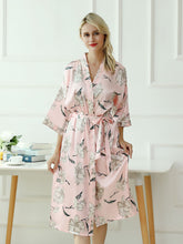 Satin Sleepwear Female Intimate Lingerie Silky Bathrobe Gown Casual Bridal Party Gift Kimono Robe Pink Sexy Homewear Nightgown Long Sleepwear