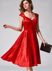 ملابس نسائية أوروبية وأمريكية جديدة ترغب في ارتداء فستان دونهوانغ برقبة على شكل حرف V وتنورة متوسطة الطول