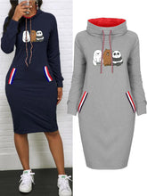 Spring Autumn Long Sleeve Mickey Mouse Cartoon Turtleneck Sweater Dress