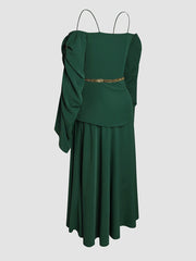 Green Elegant Waist Dress