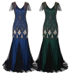 Sequin Dress Vintage Dress Plus Size Banquet Wedding Dress