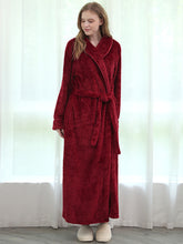 women Winter Plus Size Flannel Bathrobe Kimono Lengthen and thicken Warm Bath Robe female Cozy Robes Night Sleepwear Women casual home wear