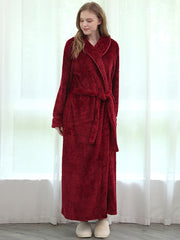 women Winter Plus Size Flannel Bathrobe Kimono Lengthen and thicken Warm Bath Robe female Cozy Robes Night Sleepwear Women casual home wear