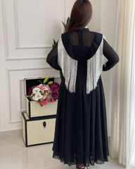 Middle East Women's Spring/Summer New Style Charm Sexy High Waist Tassel Spliced Chiffon Banquet Dress