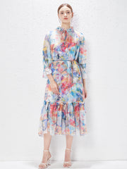 6286 high-quality spot summer new women's clothing Australian niche mage temperament dress elegant two-piece long skirt