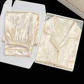 Light and -value exquisite jacquard short-sleeved trousers home clothes silk pajamas set