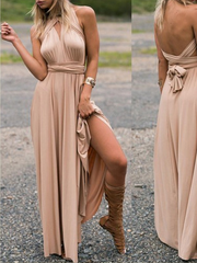 فستان نسائي طويل مثير للنادي برباط علوي للحفلات متعدد الاتجاهات قابل للتحويل إنفينيتي رداء وصيفة العروس بوهو للنساء