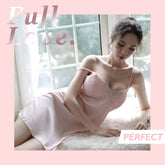 New silk belt chest pad, suspender belt, nightdress, summer nightgown, ice silk home wear