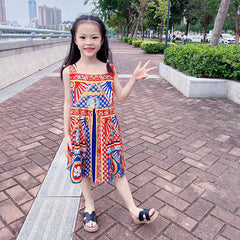 New D's skirt girls bohemian dress European and American style retro suspender skirt explosion style
