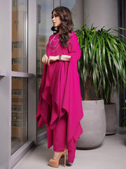 Rose Red Elegant Waist Satin Dress
