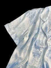 مجموعة بيجامات صيفية جديدة من الحرير المقلد مزدوجة قصيرة من الحرير الجليدي من الجاكار بسيطة وغير رسمية يمكن ارتداؤها