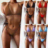 Swimsuit 2021 outer single bikini solid color bikini ladies split swimsuit triangle bikini