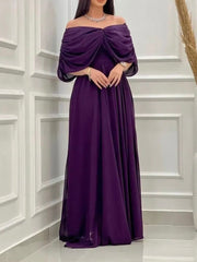 Purple Chiffon Elegant Bow Dress