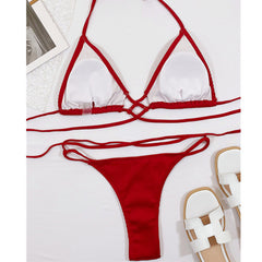 Sexy Bikini Multicolor Brazilian Thong Swimwear Women Bandage Solid Swimsuit Micro Beachwear Swimsuit Summer Bikini Set