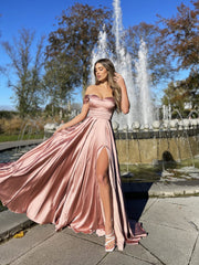 New women's sexy one word neck slit big wedding bridesmaid evening dress new product