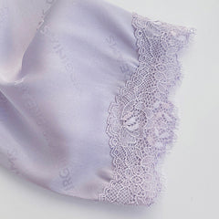 Lace Slip Letter Dark Flower Pajamas Ladies Long Sleeve Trousers Set Homewear