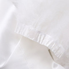 Wedding Bride Robe Gown Dressing Bathrobe White Feather Robe With Full Sleeves Sleepwear Satin Robes For Women Nightgown