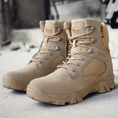 Outdoor hiking, motorcycle, men's shoes, locomotive, assault shoes, military boots, special forces, field long, combat boots, desert