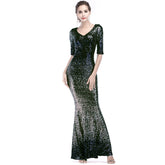 سيدتي فستان سهرة متدرج للحفلات فستان طويل ستايل نحيف فستان كامل أسود