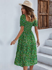 السيدات مثير خمر الأزهار طباعة بوهو فستان صيفي المرأة عادية مطاطا البوهيمي فستان الشاطئ المرأة فستان الشمس رداء Vestidos الإناث