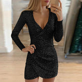 Fashion Sexy Dress Sequin Dresses Women Plus Size Vestidos Casual Dresses Bodycon Dresses Short Party Dress Elegant Dress Women