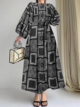 ZANZEA Elegant Square Collar Long Dress Women Vintage Paisley Print Puff Sleeve Party Dresses Spring Casual Loose Vestidos