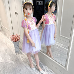 فستان بناتي صيفي جديد للفتيات الصغيرات فستان الأميرة على الطراز الغربي للأطفال الكبار تنورة خرافية ستة تنورة أداء واحدة