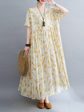 2023 new Mori girl pastoral style summer new literary and artistic large size fat MM plus fertilizer and enlarged printed short-sleeved dress