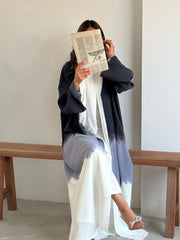 Middle East Muslim clothing fashion tie-dye cape summer new European and American cardigan dress abaya style