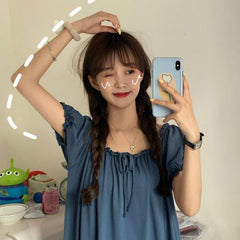 Nightgowns Bow Ruffles Lace Up Solid Cute Fashion Japanese Style Womens Sleepwear Leisure Elegant Homewear Pleated New Harajuku