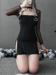 ملابس منزلية أوروبية وأمريكية للسيدات، فستان نوم بفتحة J2JX1304YML