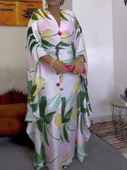 African plus size dress new color matching printing mopping dress