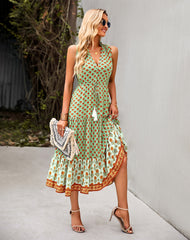 فستان صيفي نسائي فساتين ماكسي بطبعة زهور فستان طويل للشاطئ بوهيمي هيبي ملابس نسائية 2022